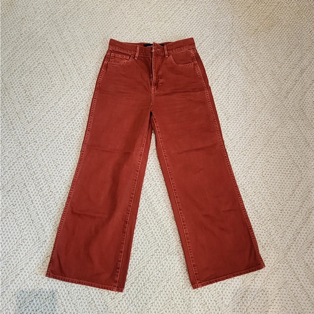 Veronica Beard Rust Wide-Leg Jeans